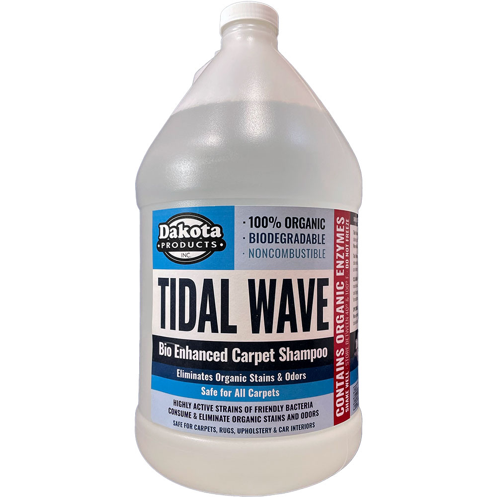 Tidal Wave Concentrated Enzyme enhanced carpet shampoo from Dakota Products Inc.